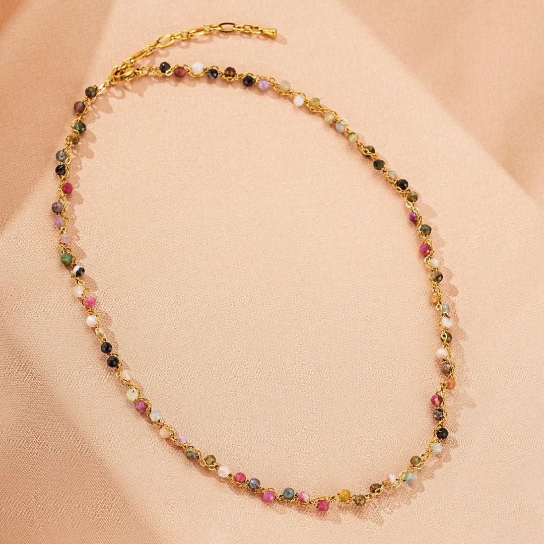 Collier Tourmaline Multicolore Fait Main - Bijou Protecteur - Biloria