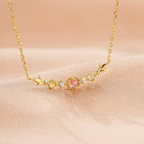 Collier Tourmaline Topaze Péridot Zircon Argent Plaqué Or 18K - Biloria