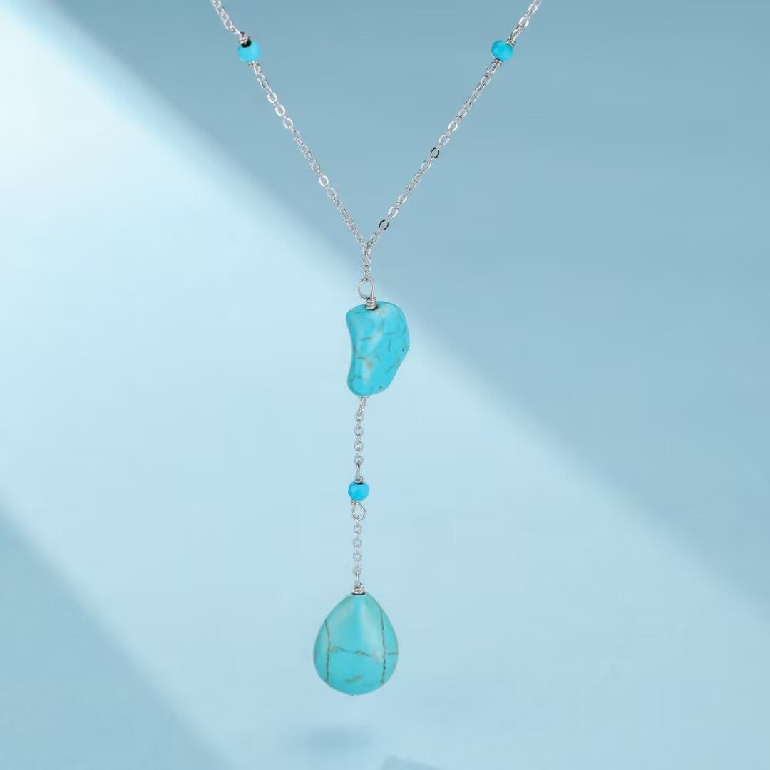 Collier Turquoise Protection Argent 925 – Amulette Montagne - Biloria