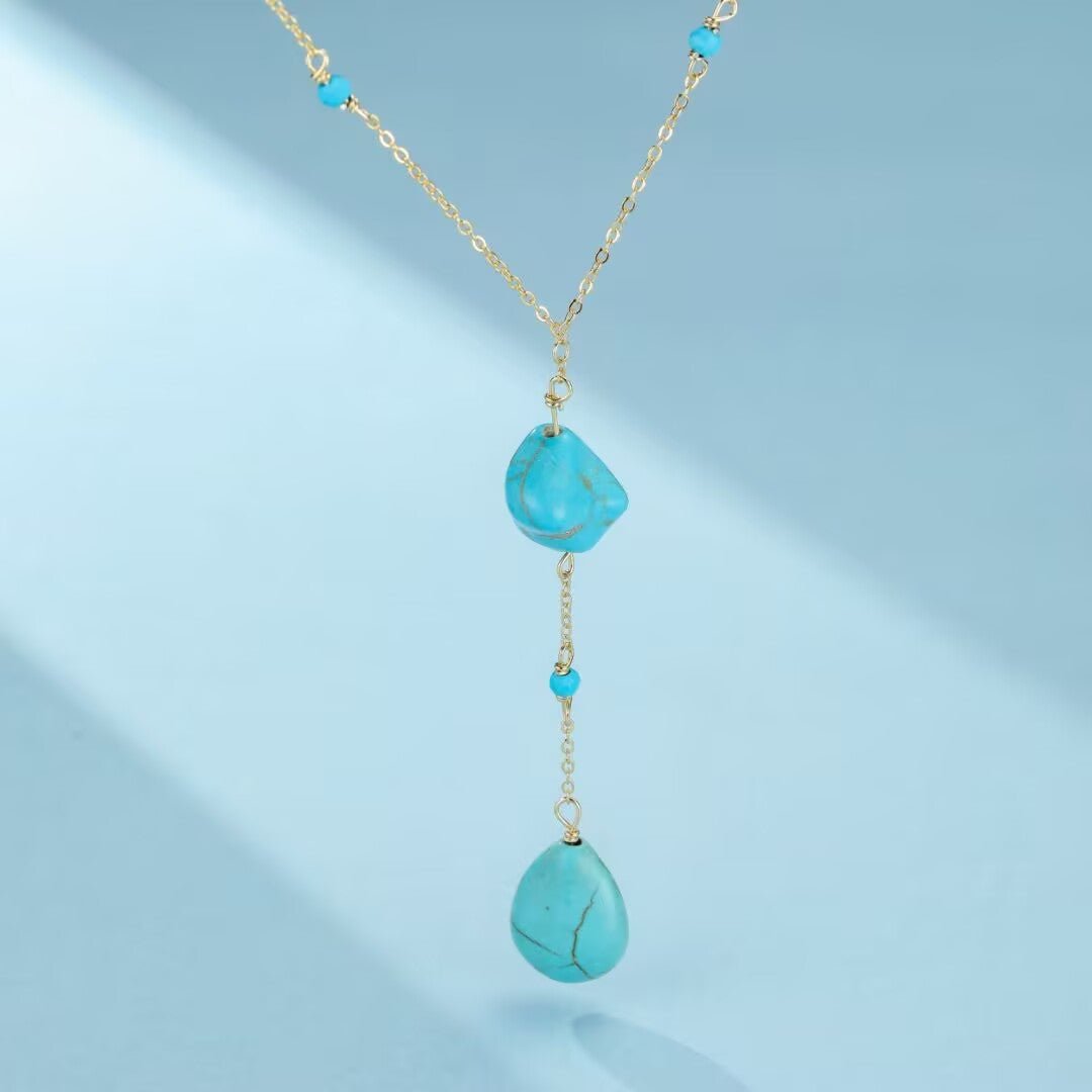 Collier Turquoise Protection Argent 925 – Amulette Montagne - Biloria