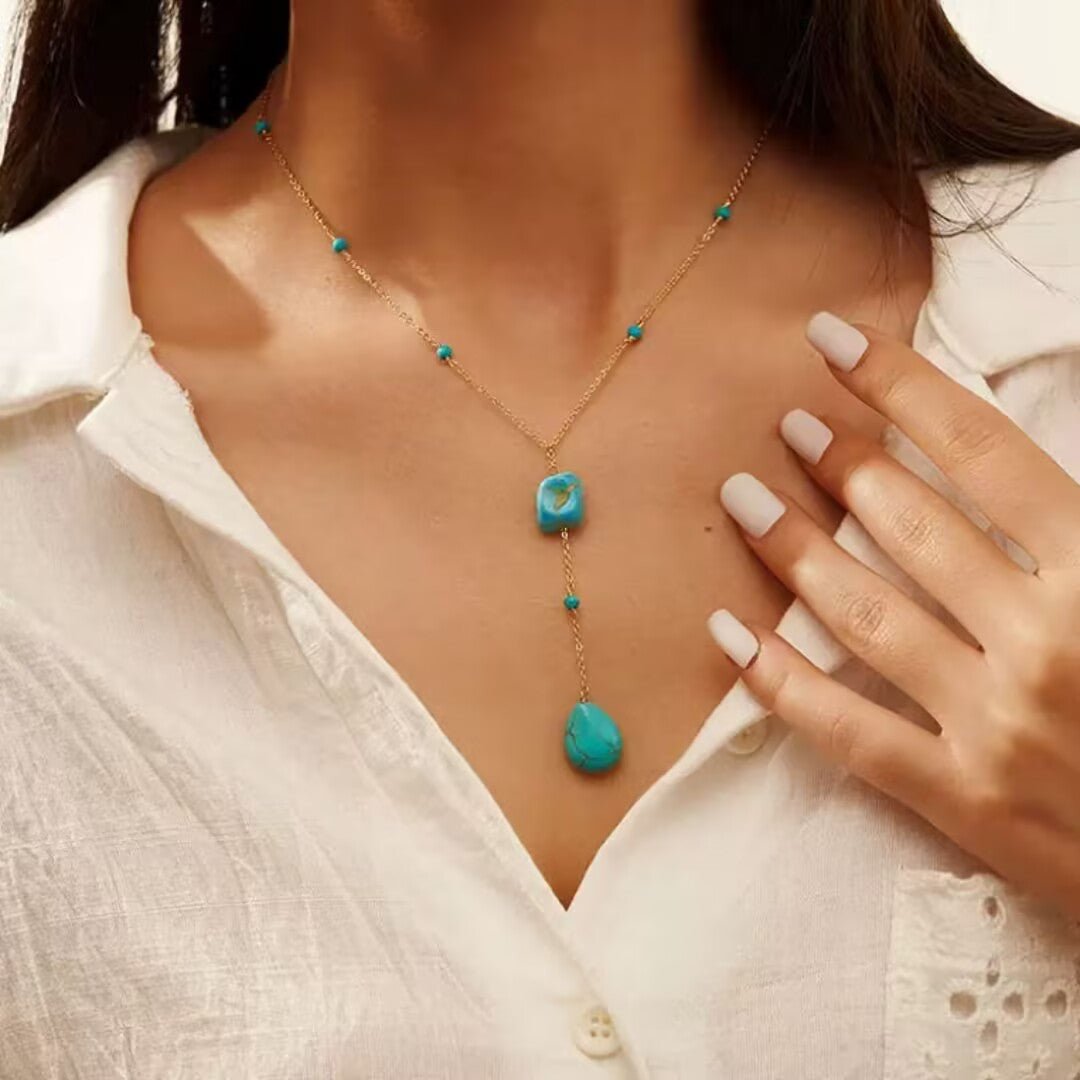 Collier Turquoise Protection Argent 925 – Amulette Montagne - Biloria