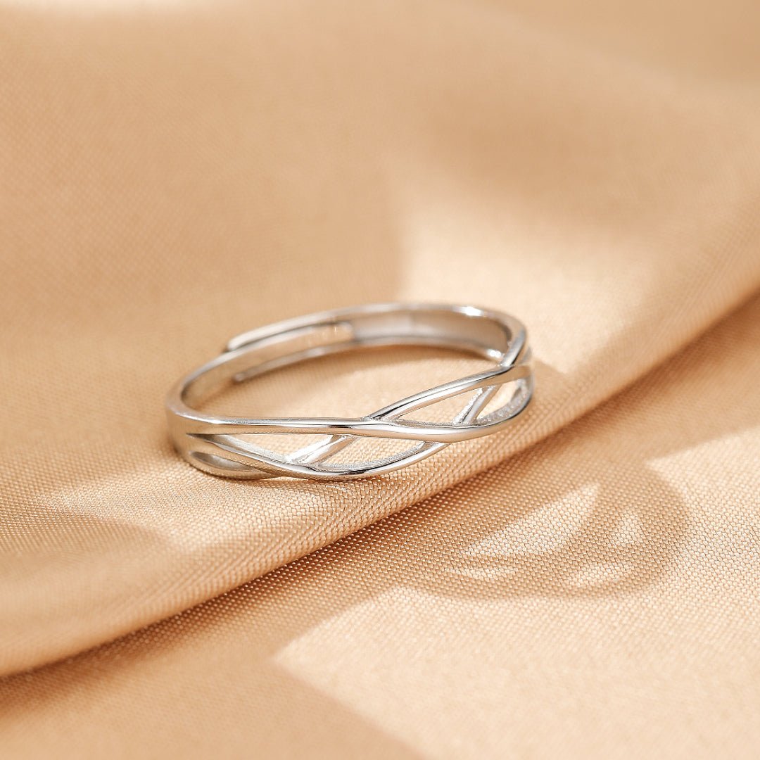 Duo de bagues couple ajustables argent 925 zircons - Biloria