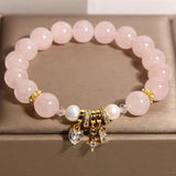 Offrir un Bracelet Quartz Rose Perle Charme Vénus Cadeau - Biloria