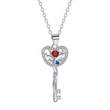 Pendentif Clé d'Amour Arbre de Vie – Zircon Argent S925 - Biloria