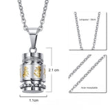 Pendentif Moulin à Prières Tibétain avec Mantra Om Mani Padme Hum - Biloria