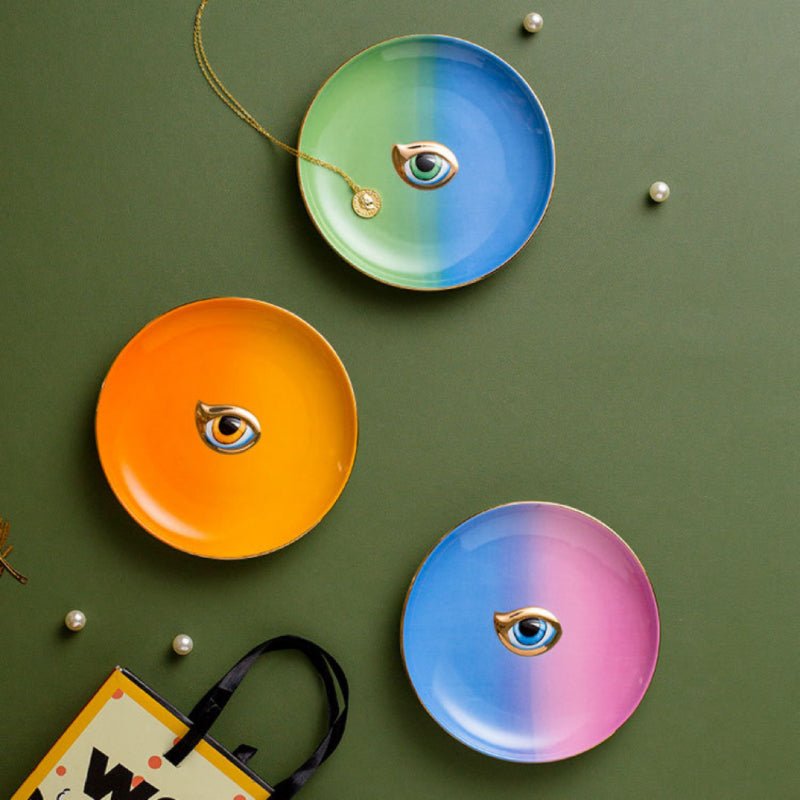 Plateau Décoratif Mauvais Œil en Céramique – Protection et Harmonie - Biloria
